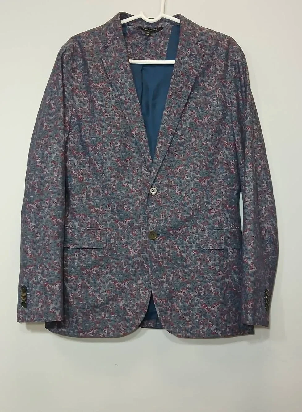 Banana republic mens size 40R blazer100% cotton blue burgundy lightweight